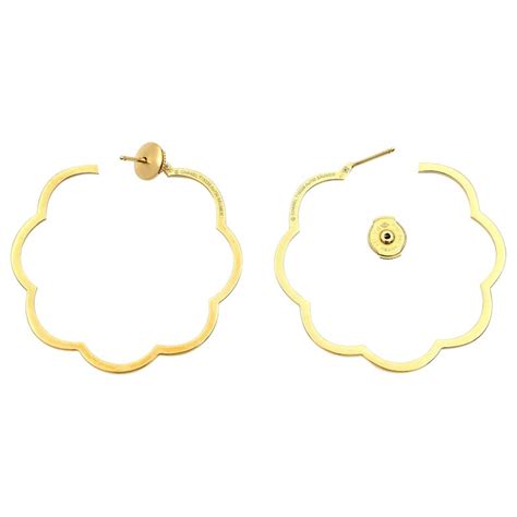 chanel camellia earring|chanel camellia hoop earrings.